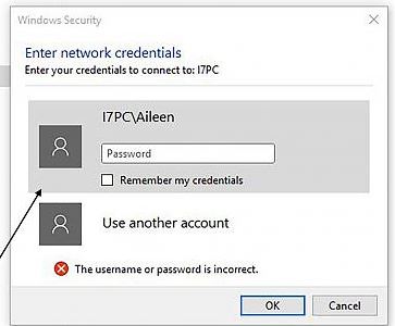 Can't See Shared Win10 Machine/Seeker in workgroup but shows in domain-credentials.jpg