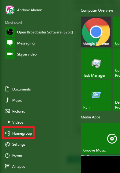 HomeGroup Start Menu Option Doesn't Work-homegroup-2.png