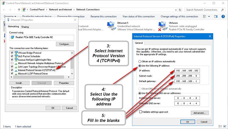 network bridge doesnt have a valid ip configuration