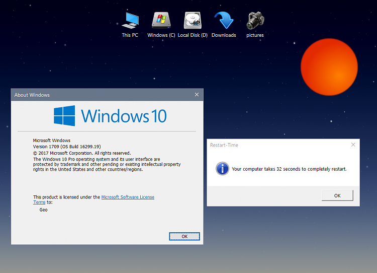 tắt almost time to restart windows 10