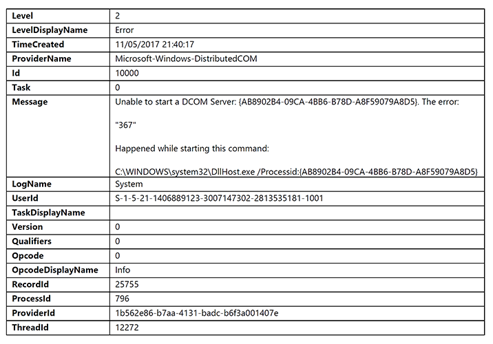 Windows 10 Event ID 10010 and 10016 Errors With DistributedCOM-10000.png