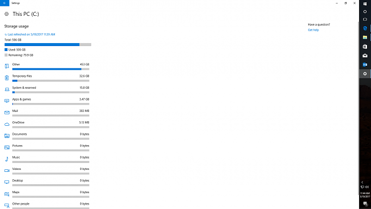 Loss of disk space despite clean install-storage-usage-1.png