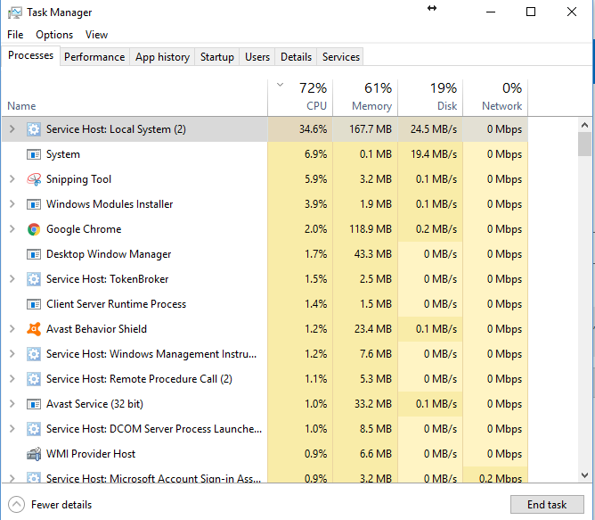 Service Host: Local System (2) using between 12 and 35% of CPU time-capturems.png