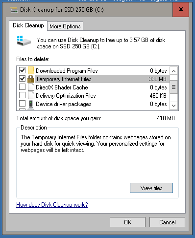 Disk Cleanup showing 2.9GB Temporary Internet Files-8900.png