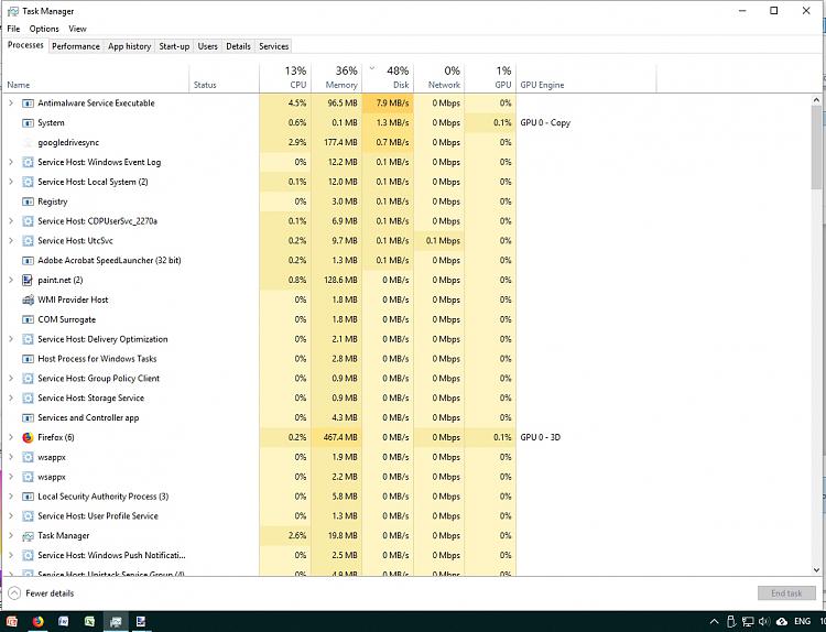 How do I fix a slow PC with 50% disk usage but 100% on the main HDD?-processes.jpg