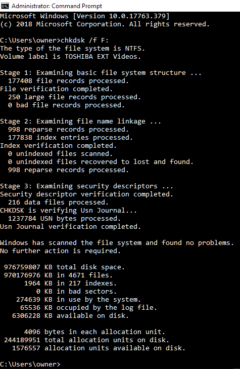 CHKDSK /F fails with An unspecified error occurred.-chkdsk-w10-1809_safe_mode.png