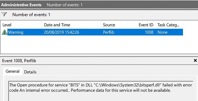 How Do I Disable Bits Without It Triggering Perflib Event Id 1008 Windows 10 Forums