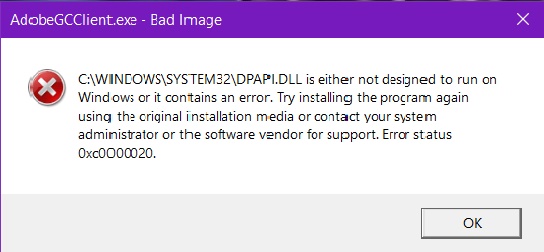 &quot;Bad Image&quot; message Peppering within My Windows 10 Pro-bad-image-screenshot.jpg