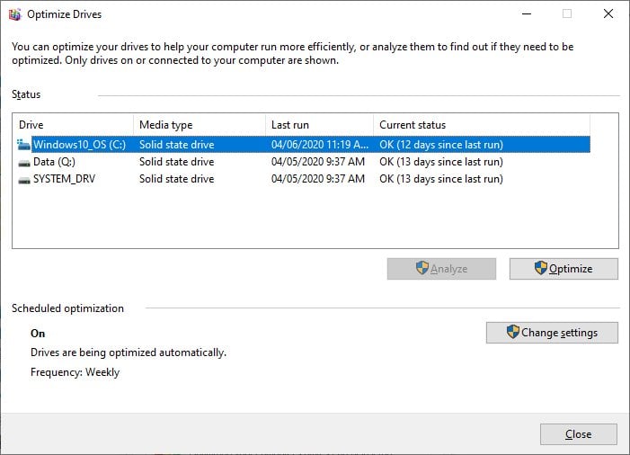 Harmony paste Automatically SSD TRIM Not Running As Scheduled - Windows 10 Forums