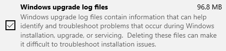 Storage Sense Windows upgrade log files automatically: why?-windows-upgrade-log-files.png
