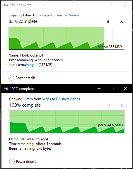 I'm getting very inconsistent transfer on USB 3.0. Windows 10 Forums