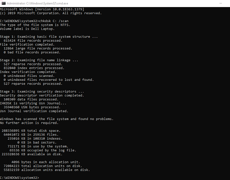 sfc /scannow Errors, Now What?-chkdsk.png