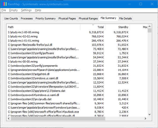 Memory usage - 'mapped file'??-rammap-file-summary-1.png