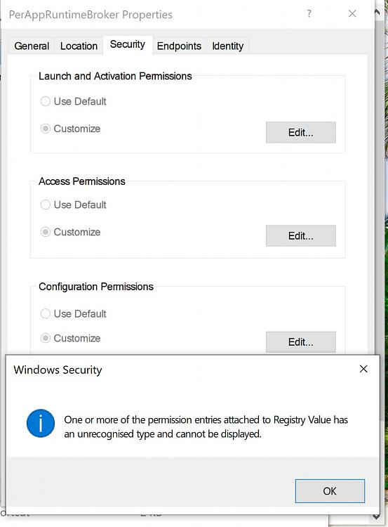 10016 Warnings for PerAppRuntimeBroker but Windows Security warnings-one-more-permission-entries-attached-registry-value-has-unrecognized-type-ca.jpg