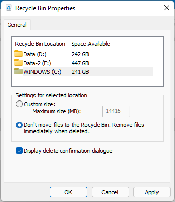 C Drive full, can't empty recycle bin-image.png