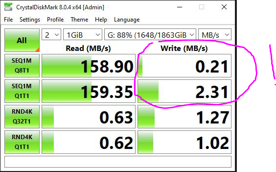 Insanely slow HDD writing speed Solved Windows Forums
