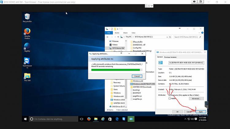 Can't Delete Windows.old folder or subfolders.-team-viewer-changing-attributes-windows_old-folder-w10-vm.jpg