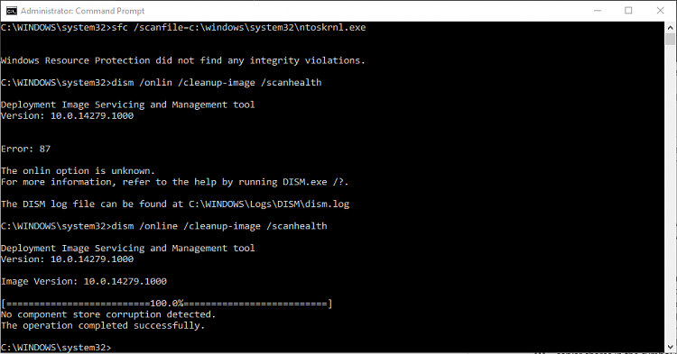 SFC and DISM will not run on build 14279-nocorrupt.png