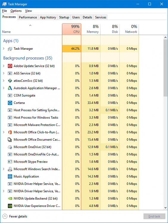 computer using 100 cpu