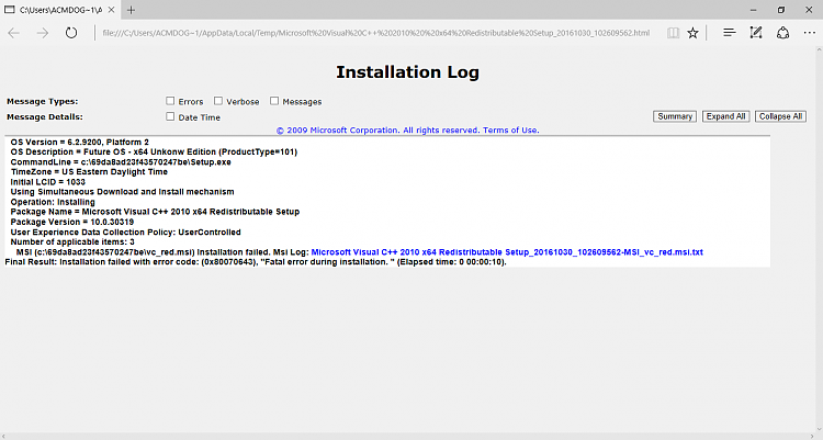 Visual C++ 2010 Redistributable does not install-ech.png