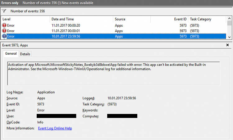 Non-UAC Windows tries to launch Metro app (sticky notes ...