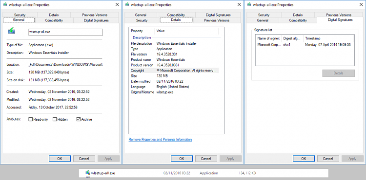 Windows Movie Maker video problems....-wlsetup-all.exe-properties.png