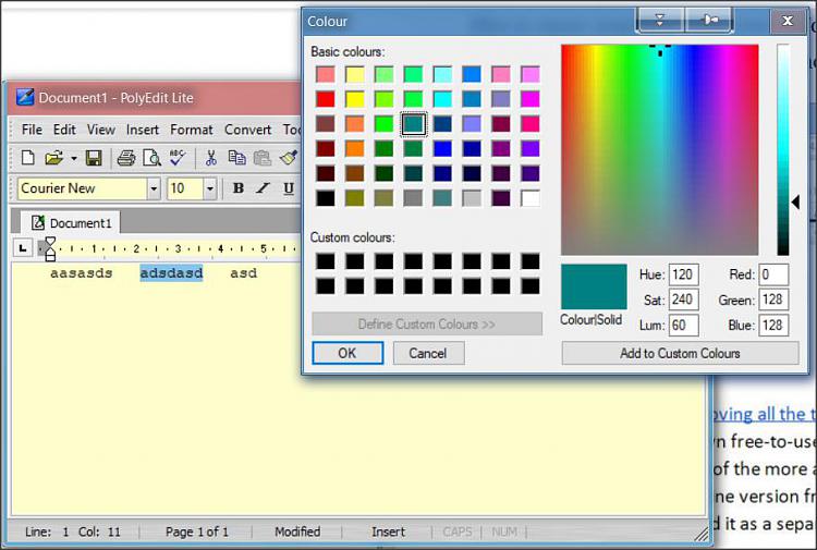 Wordpad default hilight colors - how to change them ?-1.jpg
