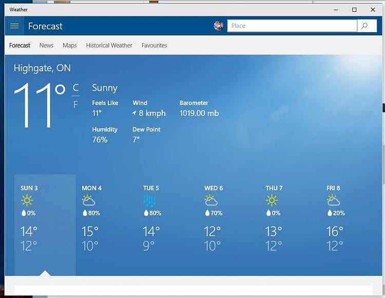 how to change default location in weather app iphone