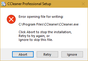 Latest CCleaner Version Released-ccleanererror.png
