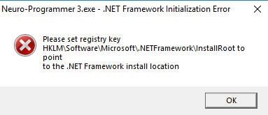 .NET Framework Initialization Error - Please Set Registry Key-.net-error.jpg