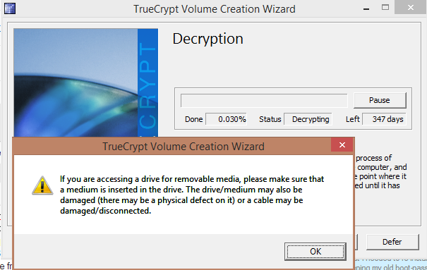 Truecrypt-Permanently decrypting external HDD stuck-error1.png