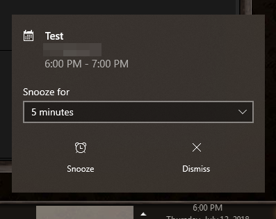 windows 10 calendar notifications