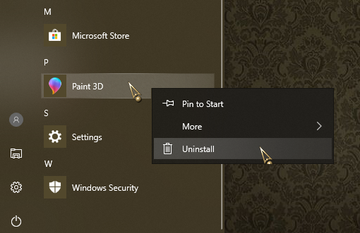 How to uninstall or deactivate Paint 3D?-001464.png