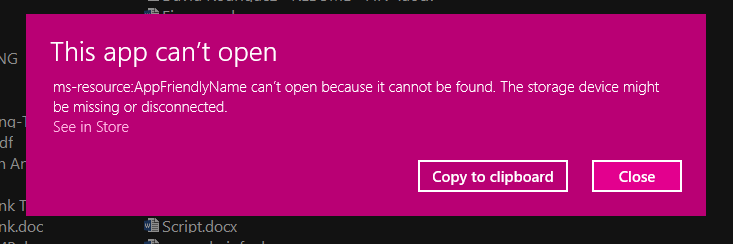 windows 8 open with missing