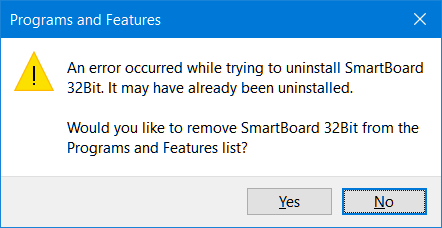 Uninstall won't work on an old app from WinXP installed on Win10-smartboarduninstall.png