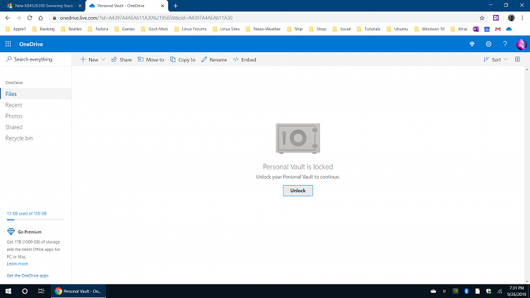 personal vault microsoft