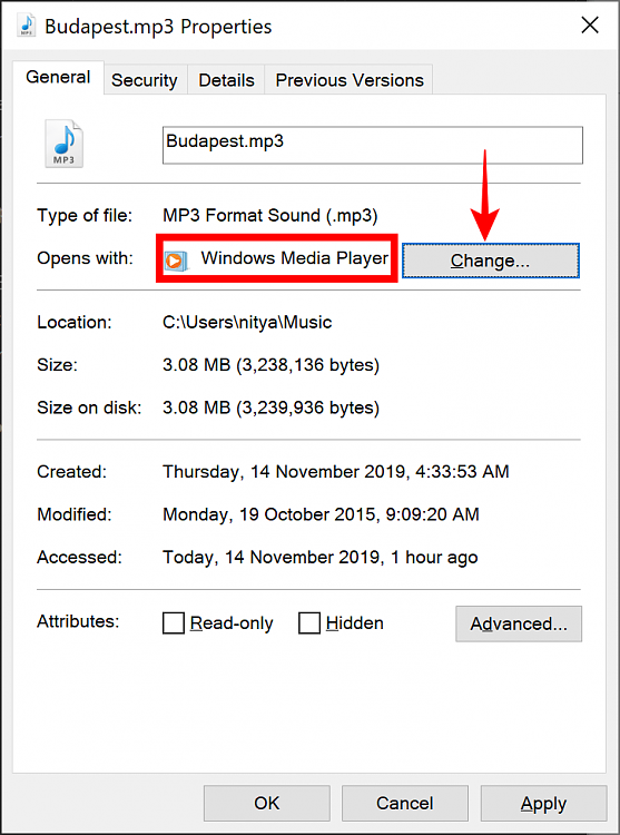 Can't associate mp3 files with 64bit WMP?-properties.png
