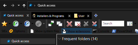 Qttabbar-white tabs in explorer dark mode-Command names black on black-qttabbar2.png