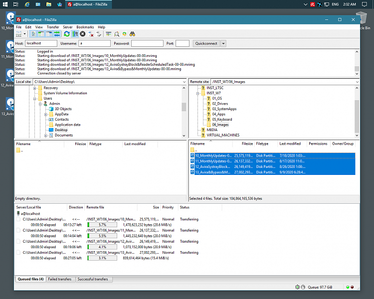 Filezilla  concurrent copying on same Host - Forget File Explorer-1.png