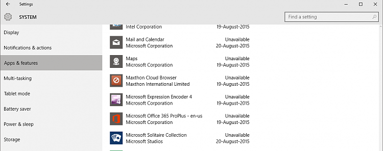 Under Settings &amp; Features what does an unavailable app mean?-2015-08-21_09h59_52.png