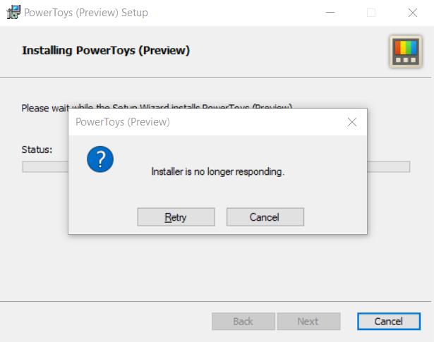 &quot;Install server not responding&quot; error in Windows Installer-powertoys-installer-error.png