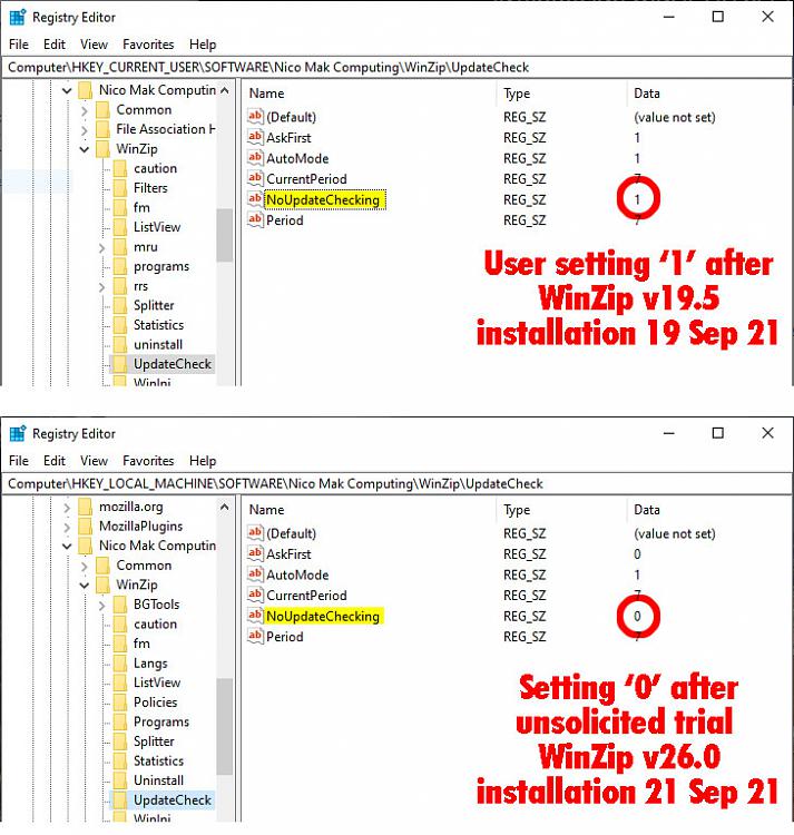 Unsolicited WinZip v26.0 trial over-riding previous noupdate setting-windows-registry-winzip-no-update-set-1-after-v19_5-installation-vs-over-ride-21-sep-19-s.jpg