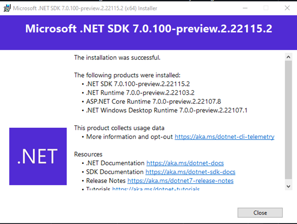 New-.NET SDK 7.0.100-preview.2.22115.2-.net-sdk-7.0.100-preview.2.22115.2_installation-success.png