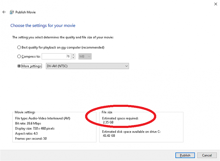 Windows Movie Maker 6.0 64-bit: &quot;tiny&quot; song becomes 2.3GB??????-dat-size-...-.png