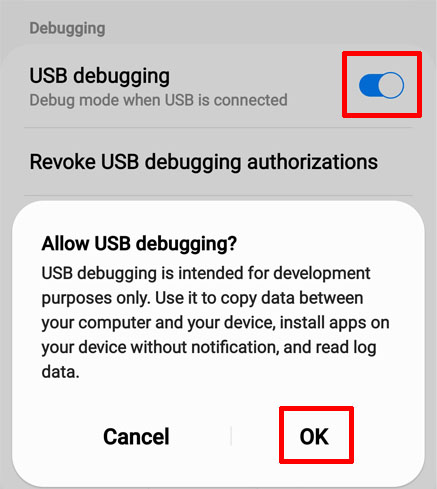 MyPhoneExplorer will not connect Android 12 cellphone (Bluetooth, USB)-3b-usb.jpg