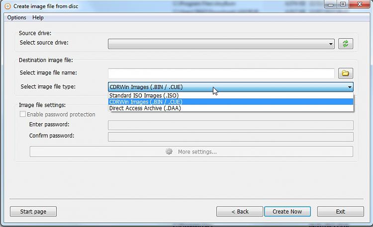 Software to create .BIN or .MDS file or backup of a data disc?-anyburn.jpg
