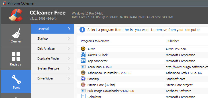 Latest CCleaner Version Released-ccleaner-uninstall-apps.jpg