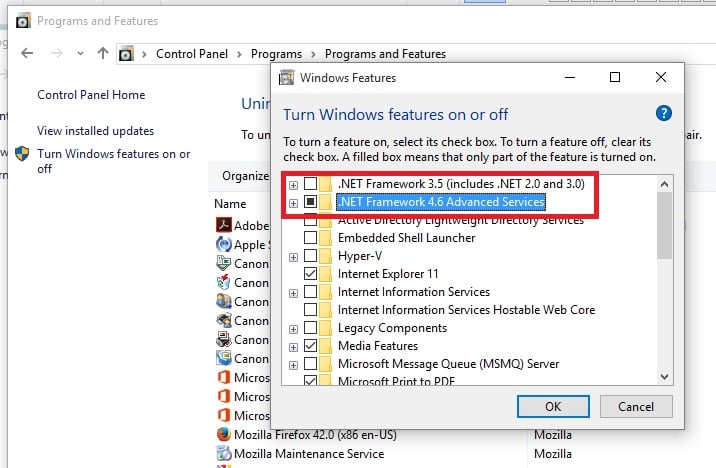 net framework 4.6 windows 10