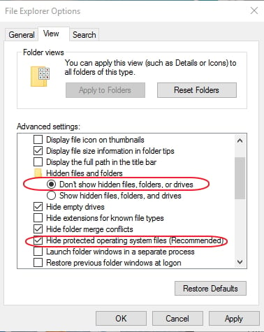 Duplicate files/folders-file-explorer-options-view-hide.jpg