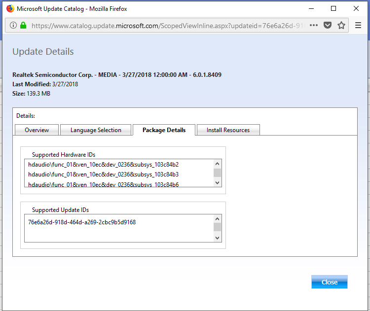 Latest Realtek HD Audio Driver Version-details.png